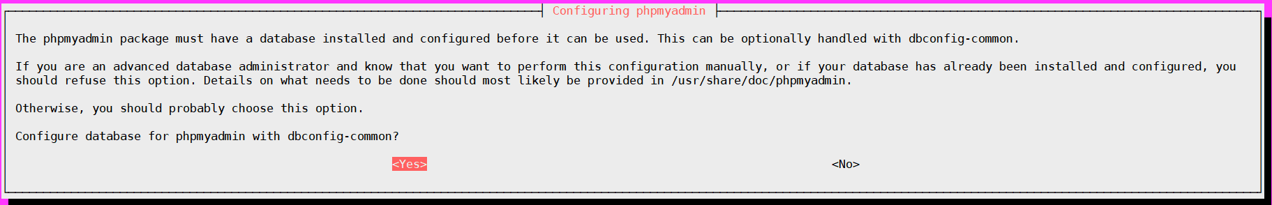 configuration phpmyadmin ubuntu