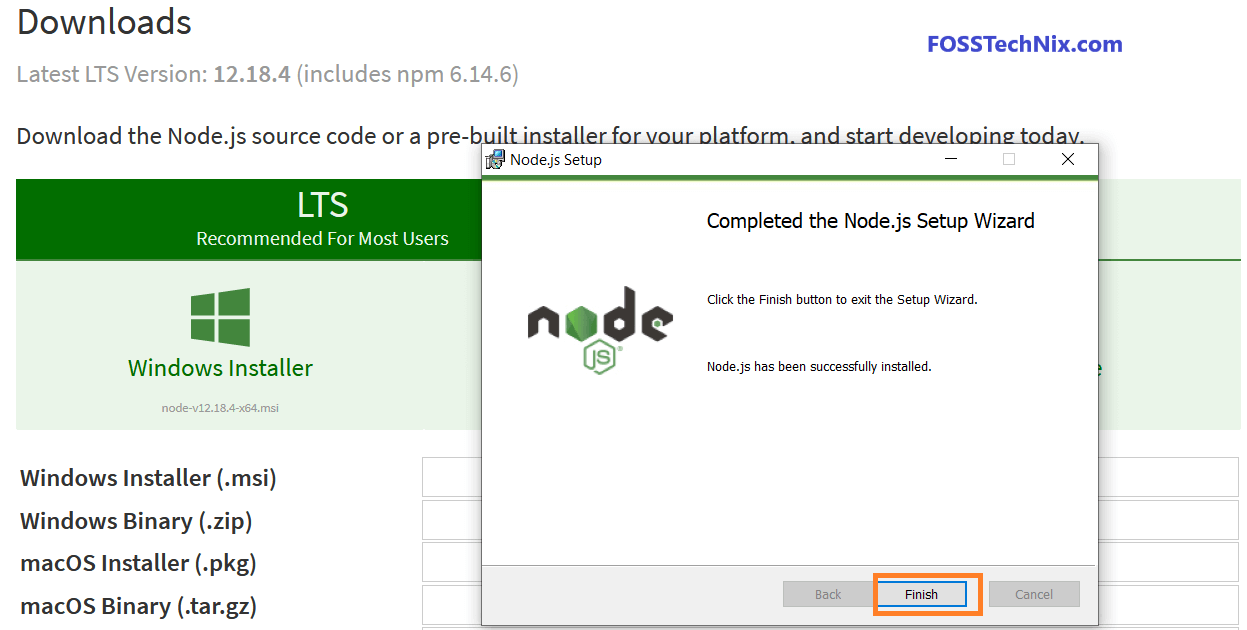 node update command windows