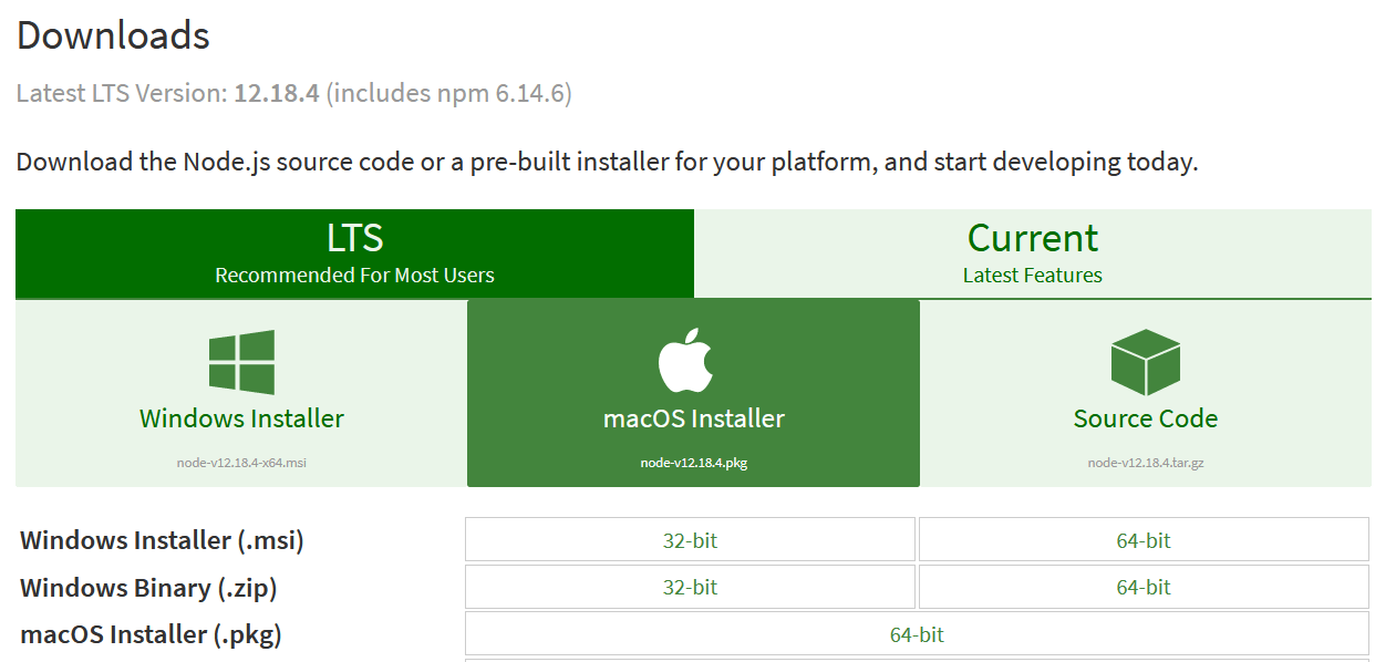install node mac