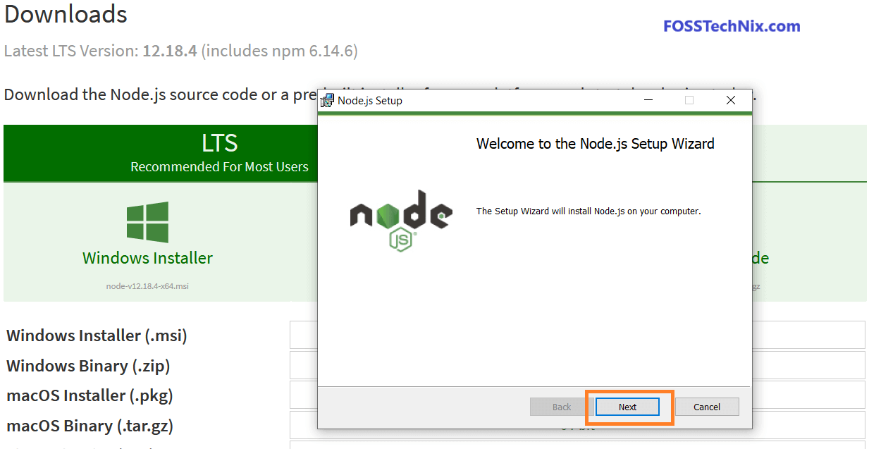 install node js